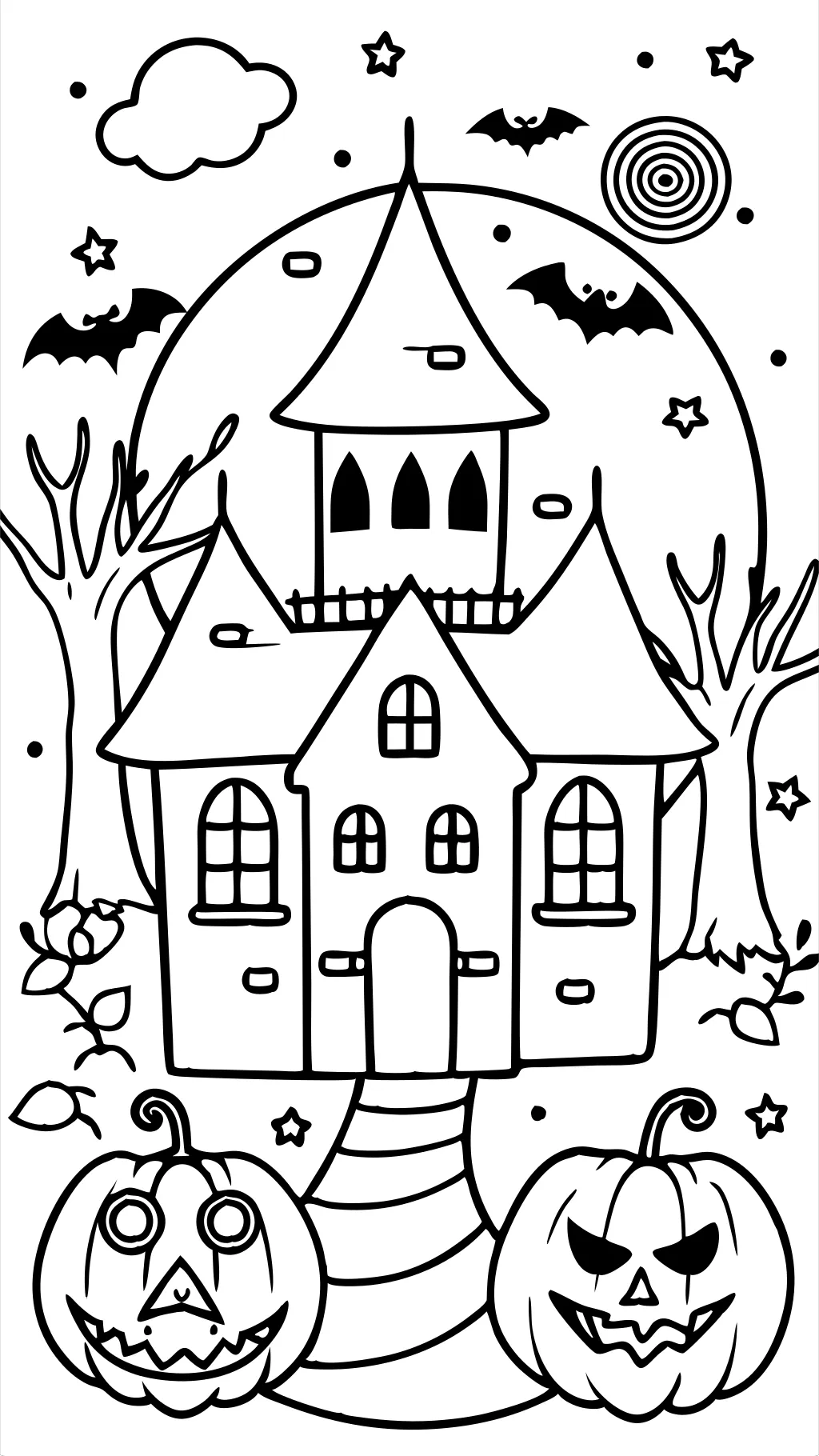 pages à colorier Halloween pleine page